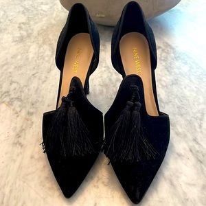 Nine West Black suede high heels with tassels